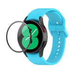 JUNSUNMAY cinturino regolabile in silicone + kit protezione schermo PMMA a copertura totale, For Samsung Galaxy Watch4 44mm