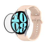 JUNSUNMAY cinturino regolabile in silicone + kit protezione schermo PMMA a copertura totale, For Samsung Galaxy Watch6 40mm