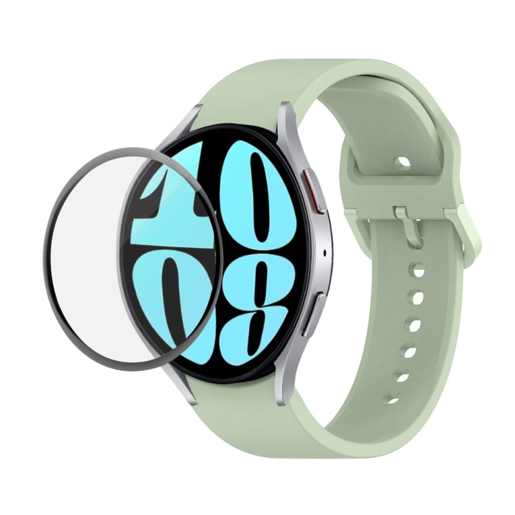 JUNSUNMAY cinturino regolabile in silicone + kit protezione schermo PMMA a copertura totale, For Samsung Galaxy Watch6 40mm