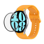 JUNSUNMAY cinturino regolabile in silicone + kit protezione schermo PMMA a copertura totale, For Samsung Galaxy Watch6 44mm