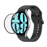 JUNSUNMAY cinturino regolabile in silicone + kit protezione schermo PMMA a copertura totale, For Samsung Galaxy Watch6 44mm