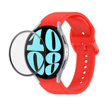 JUNSUNMAY cinturino regolabile in silicone + kit protezione schermo PMMA a copertura totale, For Samsung Galaxy Watch6 44mm