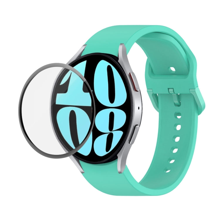JUNSUNMAY cinturino regolabile in silicone + kit protezione schermo PMMA a copertura totale, For Samsung Galaxy Watch6 44mm