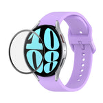 JUNSUNMAY cinturino regolabile in silicone + kit protezione schermo PMMA a copertura totale, For Samsung Galaxy Watch6 44mm