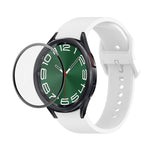 JUNSUNMAY cinturino regolabile in silicone + kit protezione schermo PMMA a copertura totale, For Samsung Galaxy Watch6 Classic 47mm