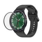 JUNSUNMAY cinturino regolabile in silicone + kit protezione schermo PMMA a copertura totale, For Samsung Galaxy Watch6 Classic 47mm