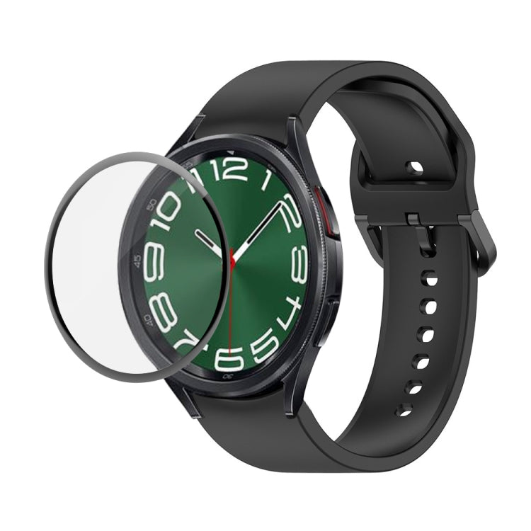 JUNSUNMAY cinturino regolabile in silicone + kit protezione schermo PMMA a copertura totale, For Samsung Galaxy Watch6 Classic 47mm