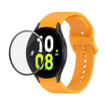 JUNSUNMAY cinturino regolabile in silicone + kit protezione schermo PMMA a copertura totale, For Samsung Galaxy Watch5 40mm