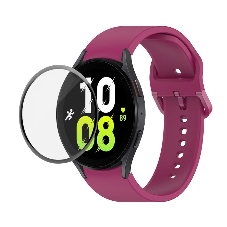 JUNSUNMAY cinturino regolabile in silicone + kit protezione schermo PMMA a copertura totale, For Samsung Galaxy Watch5 40mm