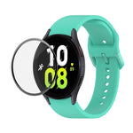 JUNSUNMAY cinturino regolabile in silicone + kit protezione schermo PMMA a copertura totale, For Samsung Galaxy Watch5 40mm