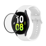 JUNSUNMAY cinturino regolabile in silicone + kit protezione schermo PMMA a copertura totale, For Samsung Galaxy Watch5 44mm