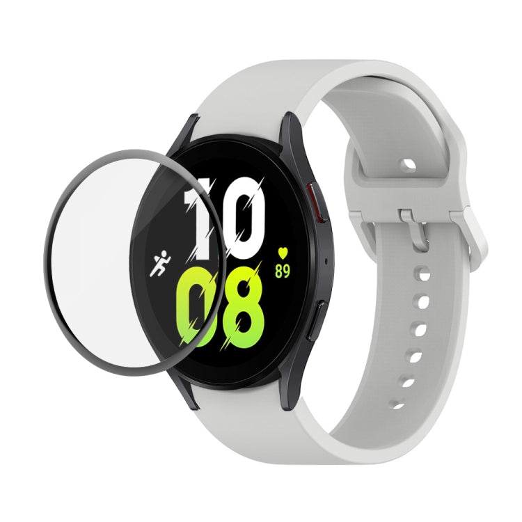 JUNSUNMAY cinturino regolabile in silicone + kit protezione schermo PMMA a copertura totale, For Samsung Galaxy Watch5 44mm