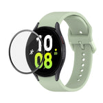 JUNSUNMAY cinturino regolabile in silicone + kit protezione schermo PMMA a copertura totale, For Samsung Galaxy Watch5 44mm