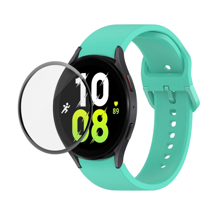 JUNSUNMAY cinturino regolabile in silicone + kit protezione schermo PMMA a copertura totale, For Samsung Galaxy Watch5 44mm