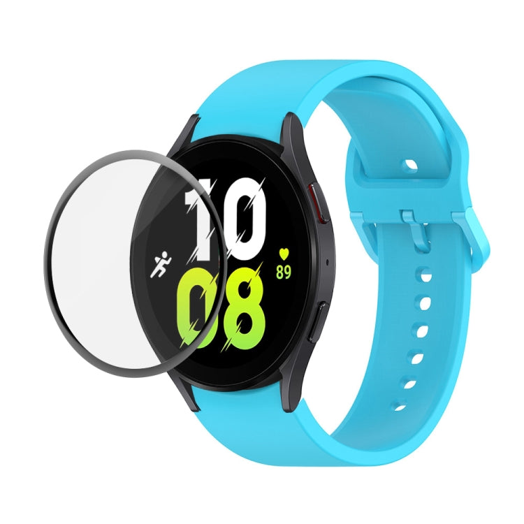 JUNSUNMAY cinturino regolabile in silicone + kit protezione schermo PMMA a copertura totale, For Samsung Galaxy Watch5 44mm