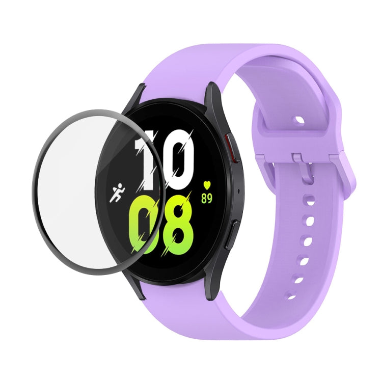 JUNSUNMAY cinturino regolabile in silicone + kit protezione schermo PMMA a copertura totale, For Samsung Galaxy Watch5 44mm