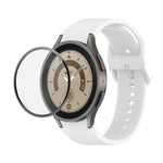 JUNSUNMAY cinturino regolabile in silicone + kit protezione schermo PMMA a copertura totale, For Samsung Galaxy Watch5 Pro 45mm