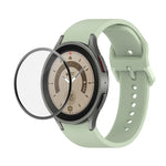 JUNSUNMAY cinturino regolabile in silicone + kit protezione schermo PMMA a copertura totale, For Samsung Galaxy Watch5 Pro 45mm
