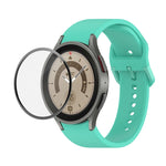 JUNSUNMAY cinturino regolabile in silicone + kit protezione schermo PMMA a copertura totale, For Samsung Galaxy Watch5 Pro 45mm