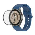 JUNSUNMAY cinturino regolabile in silicone + kit protezione schermo PMMA a copertura totale, For Samsung Galaxy Watch5 Pro 45mm