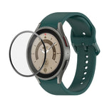 JUNSUNMAY cinturino regolabile in silicone + kit protezione schermo PMMA a copertura totale, For Samsung Galaxy Watch5 Pro 45mm