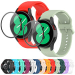 JUNSUNMAY cinturino regolabile in silicone + kit protezione schermo PMMA a copertura totale, For Samsung Galaxy Watch6 Classic 47mm