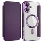 Custodia per telefono in pelle antifurto magnetica RFID MagSafe, For iPhone 16 Pro, For iPhone 16 Plus