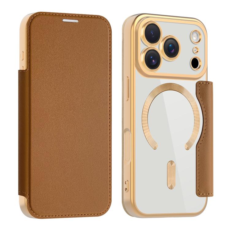 Custodia per telefono in pelle antifurto magnetica RFID MagSafe, For iPhone 17 Pro, For iPhone 17