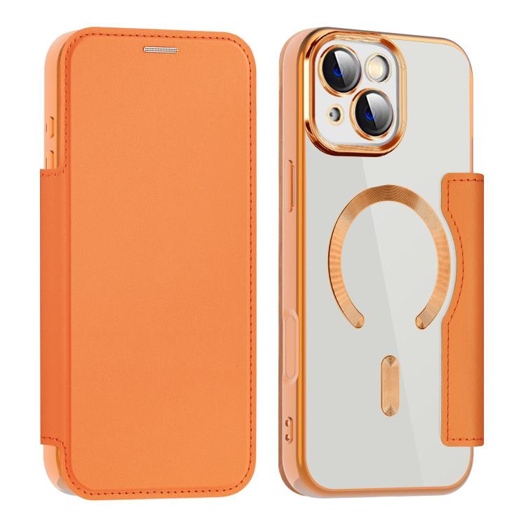 Custodia per telefono in pelle antifurto magnetica RFID MagSafe, For iPhone 15 Pro, For iPhone 15 Plus