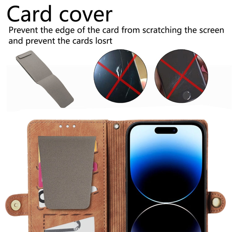 Custodia per telefono in pelle con fibbia laterale a portafoglio con cerniera geometrica e cordino a tracolla, For iPhone 11 Pro