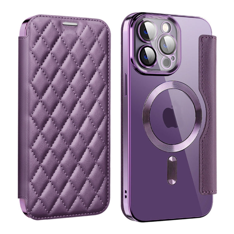 Custodia per telefono in pelle Shield Magsafe RFID antifurto con rombo, For iPhone 13 Pro Max, For iPhone 13 Pro, For iPhone 13
