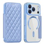Custodia per telefono in pelle Shield Magsafe RFID antifurto con rombo, For iPhone 17 Pro, For iPhone 17, For iPhone Air