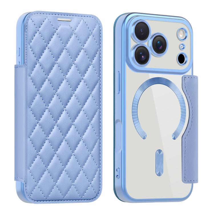 Custodia per telefono in pelle Shield Magsafe RFID antifurto con rombo, For iPhone 17 Pro, For iPhone 17, For iPhone Air