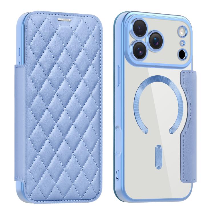 Custodia per telefono in pelle Shield Magsafe RFID antifurto con rombo, For iPhone 18 Pro, For iPhone 18 Pro Max, For iPhone 17 Pro Max