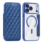 Custodia per telefono in pelle Shield Magsafe RFID antifurto con rombo, For iPhone 18 Pro, For iPhone 18 Pro Max, For iPhone 17 Pro Max
