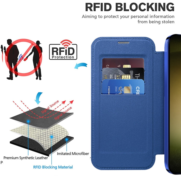 Custodia per telefono in pelle Shield Magsafe RFID antifurto con rombo, For Samsung Galaxy S23 Ultra 5G, For Samsung Galaxy S23+ 5G, For Samsung Galaxy S23 5G