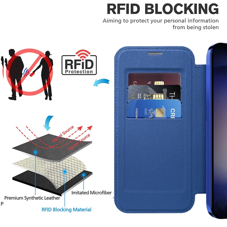 Custodia per telefono in pelle Shield Magsafe RFID antifurto con rombo, For Samsung Galaxy S24+ 5G, For Samsung Galaxy S24 5G, For Samsung Galaxy A15