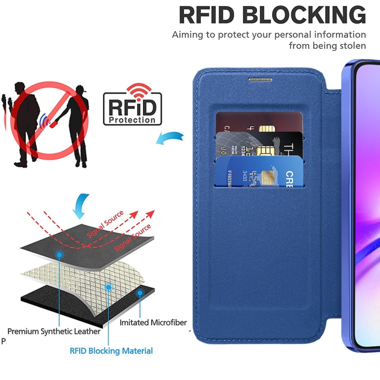 Custodia per telefono in pelle Shield Magsafe RFID antifurto con rombo, For Samsung Galaxy A05, For Samsung Galaxy A05s, For Samsung Galaxy S23 FE 5G