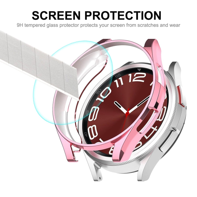 Custodia morbida in TPU elettrolitico ENKAY Hat-Prince + protezione schermo in vetro 9H da 0,2 mm, For Samsung Galaxy Watch6 Classic 47mm, For Samsung Galaxy Watch6 Classic 43mm