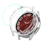 Custodia rigida per PC ENKAY Hat-Prince elettroplaccata + protezione schermo in vetro 9H da 0,2 mm, For Samsung Galaxy Watch6 Classic 47mm, For Samsung Galaxy Watch6 44mm, For Samsung Galaxy Watch6 40mm