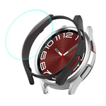 Custodia rigida per PC ENKAY Hat-Prince elettroplaccata + protezione schermo in vetro 9H da 0,2 mm, For Samsung Galaxy Watch6 Classic 43mm
