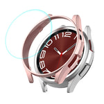 Custodia rigida per PC ENKAY Hat-Prince elettroplaccata + protezione schermo in vetro 9H da 0,2 mm, For Samsung Galaxy Watch6 Classic 43mm