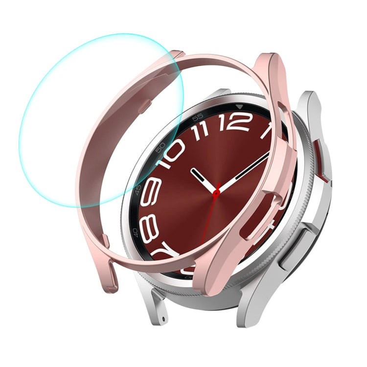 Custodia rigida per PC ENKAY Hat-Prince elettroplaccata + protezione schermo in vetro 9H da 0,2 mm, For Samsung Galaxy Watch6 Classic 43mm