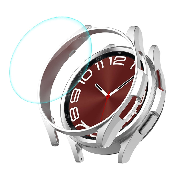 Custodia rigida per PC ENKAY Hat-Prince elettroplaccata + protezione schermo in vetro 9H da 0,2 mm, For Samsung Galaxy Watch6 Classic 43mm