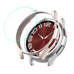 Custodia rigida per PC ENKAY Hat-Prince elettroplaccata + protezione schermo in vetro 9H da 0,2 mm, For Samsung Galaxy Watch6 Classic 43mm