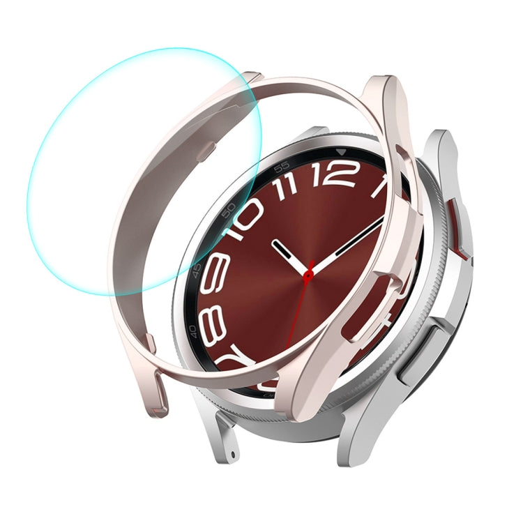 Custodia rigida per PC ENKAY Hat-Prince elettroplaccata + protezione schermo in vetro 9H da 0,2 mm, For Samsung Galaxy Watch6 Classic 43mm