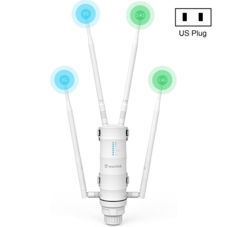 WAVLINK WN572HP3 AC1200 Router wireless dual band resistente alle intemperie estensore WiFi per esterni, US Plug, EU Plug, UK Plug, AU Plug