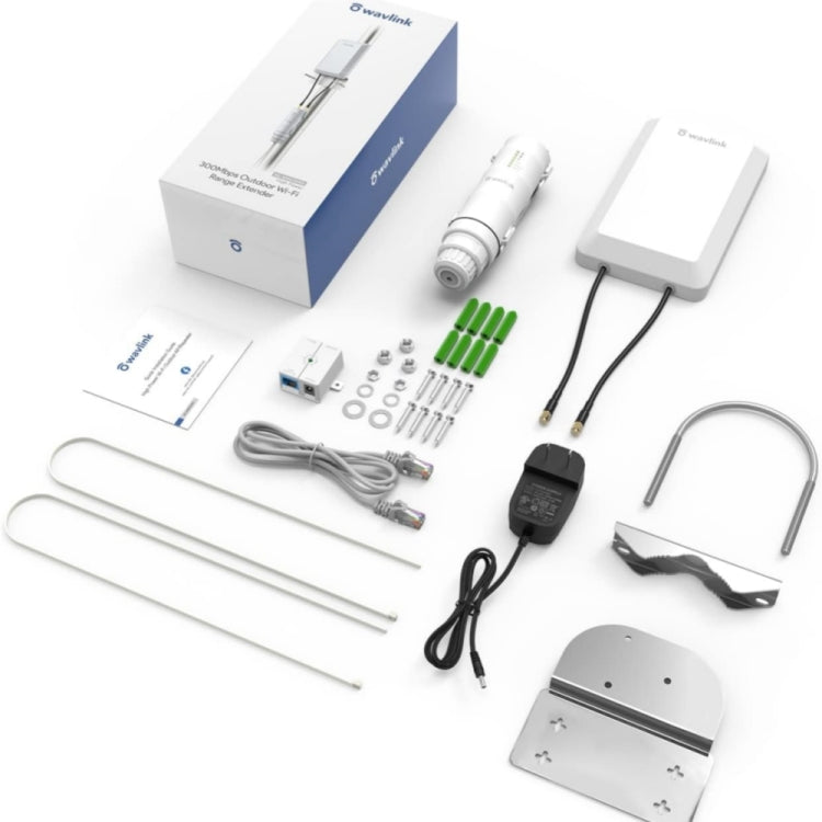 WAVLINK WN570HP2 Ripetitore AP wireless extender WiFi da 300 Mps resistente alle intemperie per esterni, US Plug, EU Plug, UK Plug, AU Plug