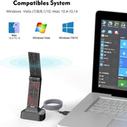 WAVLINK WN690A5D Per PC AC1900M Scheda di rete USB 3.0 Adattatore wireless dual band da 2,4 GHz 5 GHz, WN690A5D