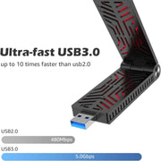 WAVLINK WN690X1 Per PC AX1800 WiFi 6 Adattatore Wireless-AX USB3.0 Adattatore di rete Dual Band, WN690X1